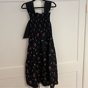 Hill House The Ribbon Ellie Nap Dress - Black Ikat Floral Taffeta (small)